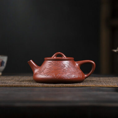 Full Handmade Yixing Zisha Teapot [Bamboo Happiness] (Hong Pi Long – 240ml)