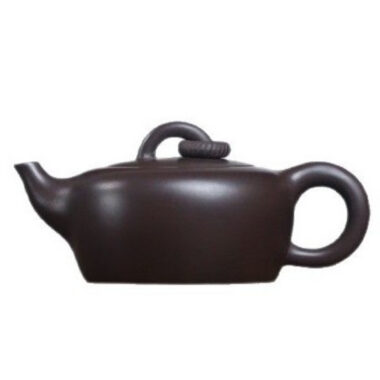 Full Handmade Yixing Zisha Teapot [Single Ring Flat Round Pot] (Lao Zi Ni – 200ml)