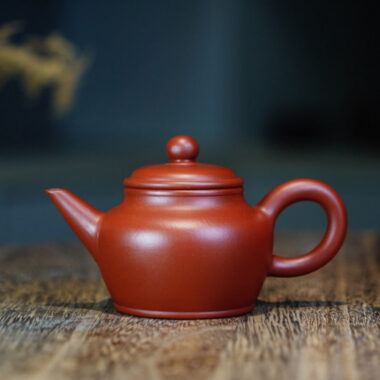 Full Handmade Yixing Zisha Teapot [Man Sheng Shui Ping Pot] (Dahongpao – 90ml)