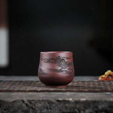 Handmade Yixing Zisha Master Tea Cup [Jiangshan Ru Hua / Jiu Cha] (Zi Ni – 200/140ml)