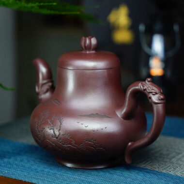 Full Handmade Yixing Zisha Teapot [Yinlu Pot] (Di Cao Qing – 510ml)