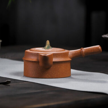 Full Handmade Yixing Zisha Teapot [Xiao Yao Bamboo] (Jin Jiang Po Ni – 300ml)