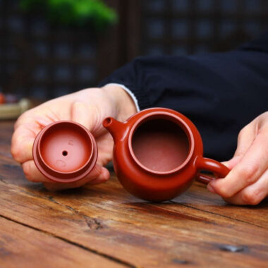 Full Handmade Yixing Zisha Small Teapot [De Zhong / Xishi / Dragon Egg] (Dahongpao – 100/140/140ml)