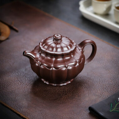 Full Handmade Yixing Zisha Teapot [Ruyi Linghua] (Jin Sha Zi Ni – 300ml)