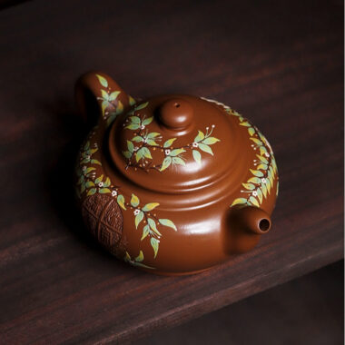 Full Handmade Yixing Zisha Teapot [Chun Hua Qiu Shi] (Yi Jin  Zi Ni – 470ml)