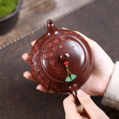 Yixing Zisha Teapot [Plum Blossom Ming Lu] (Zi Zhu Ni – 210ml)