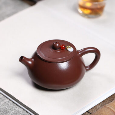 Yixing Zisha Teapot [Ping Gai Shi Piao] (Zi Zhu Ni – 250ml)