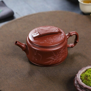 Full Handmade Yixing Zisha Teapot [Bamboo Hanwa] (Hong Pi Long – 320ml)