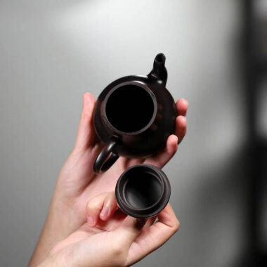 Yixing Zisha Teapot [Si Ting] (Dahongpao Ashed Black – 170ml)