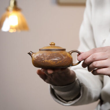 Yixing Zisha Teapot [Han Jiang] (Huangjin Duan Firewood Fired – 180ml)