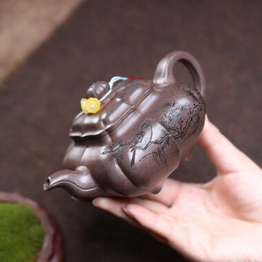 Yixing Zisha Teapot [Sifang Chuan Lu Pot] (Qinghui Duan Firewood Fired – 270ml)