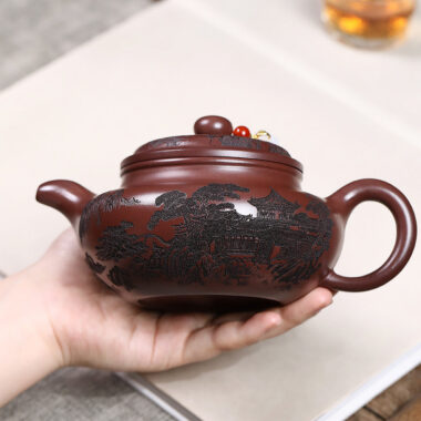 Yixing Zisha Teapot [Shanshui Fanggu] (Zi Ni – 400ml)