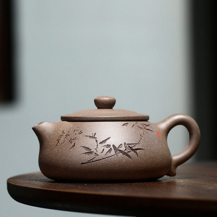 Yixing Zisha Teapot [Bamboo Shi Piao] (Qinghui Duan Ni – 240ml)