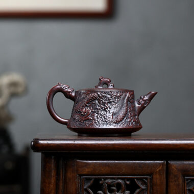 Yixing Zisha Teapot [Dragon Zhu Chu] (Tie Xie Hong Sha – 350ml)
