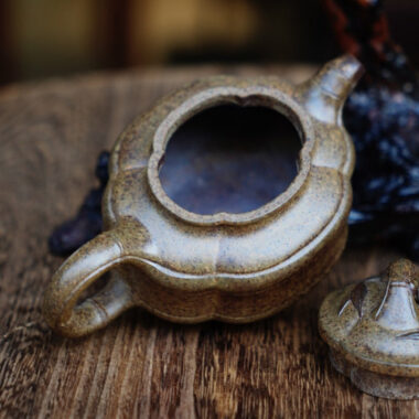 Full Handmade Yixing Zisha Teapot [Sifang Zhu Gu Pot] (Qing Duan Ni Firewood Fired – 160ml)