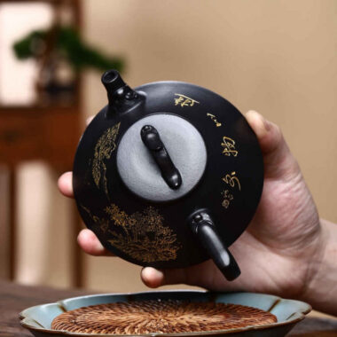 Full Handmade Yixing Zisha Teapot [Long Piao Pot] (Shi Huang – 200ml)