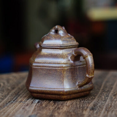 Full Handmade Yixing Zisha Teapot [Liufang Zhu Ding Pot] (Qing Duan Ni Firewood Fired – 180ml)