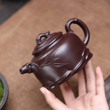 Yixing Zisha Teapot [Bamboo Section] (Zi Ni – 270ml)
