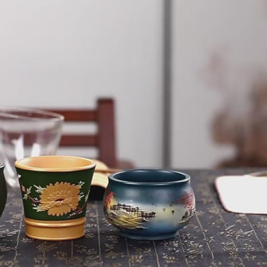 Full Handmade Yixing Zisha Master Tea Cup Set [Shanshui]