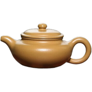Yixing Zisha Teapot [Mini Fanggu Pot] (Huangjin Zhu Ni – 100ml)