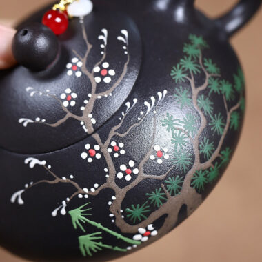 Yixing Zisha Teapot [Song Feng Shui Yue] (Hei Jinsha – 230ml)