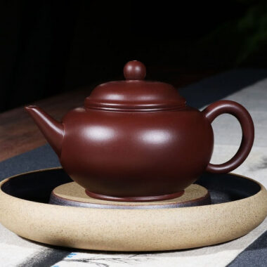 Yixing Zisha Teapot [Shui Ping Pot] (Zi Zhu Ni – 210ml)