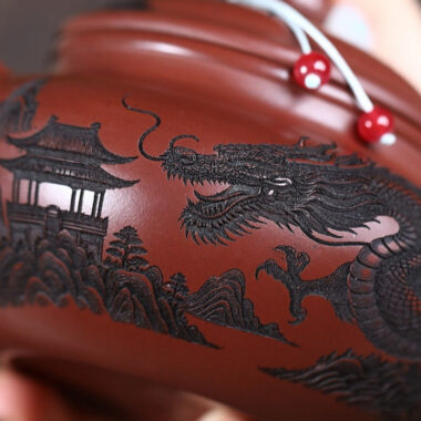 Yixing Zisha Teapot [Dragon Fanggu] (Long Xue Sha – 340ml)