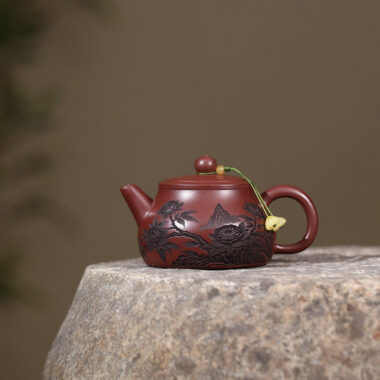 Yixing Zisha Teapot [Peony Shi Piao] (Long Xue Sha – 200ml)