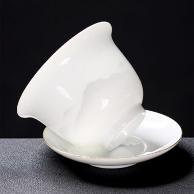 Mutton Fat Ice Jade White Porcelain Tea Gift Set [Mountain]