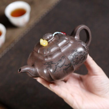 Yixing Zisha Teapot [Sifang Chuan Lu Pot] (Qinghui Duan Firewood Fired – 270ml)