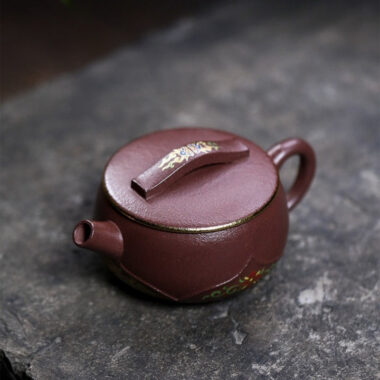 Full Handmade Yixing Zisha Teapot [Bamboo Lotus] (30 Mu Zi Ni – 170ml)
