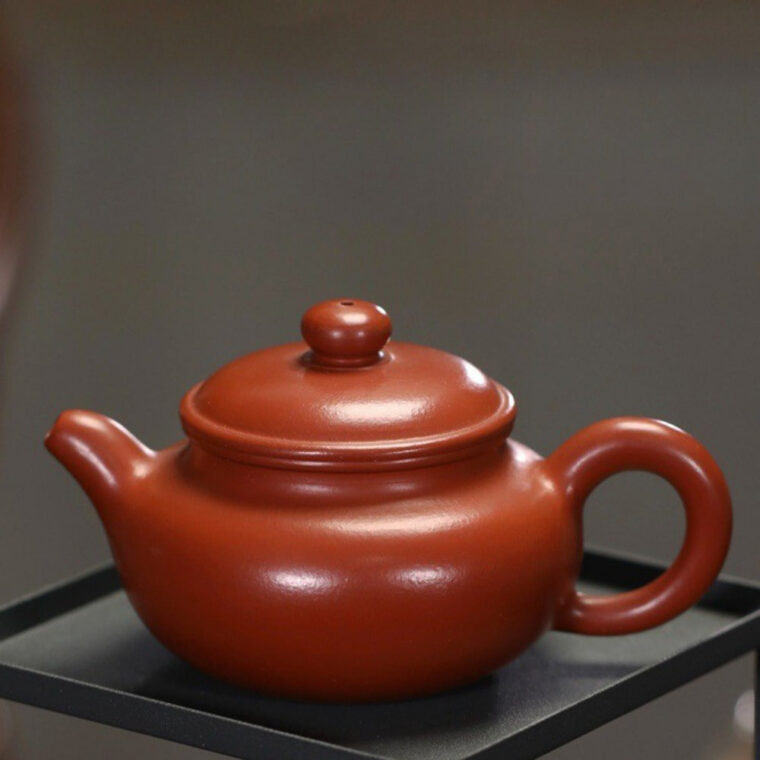Full Handmade Yixing Zisha Teapot [Fanggu Pot] (Dahongpao – 170ml)