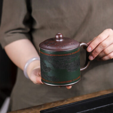 Master Handmade Yixing Zisha Tea Mug [The Great Bianjing] (Jinsha Zi Ni – 470ml)