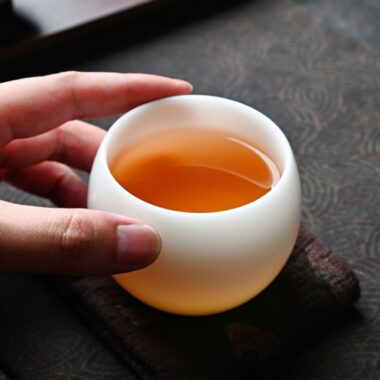 Ice Jade White Porcelain [Dragon Egg] Tea Cup 130ml