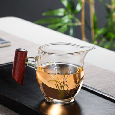 Flora Glass Fair Cup with Stainless Steel Stainer 350ml