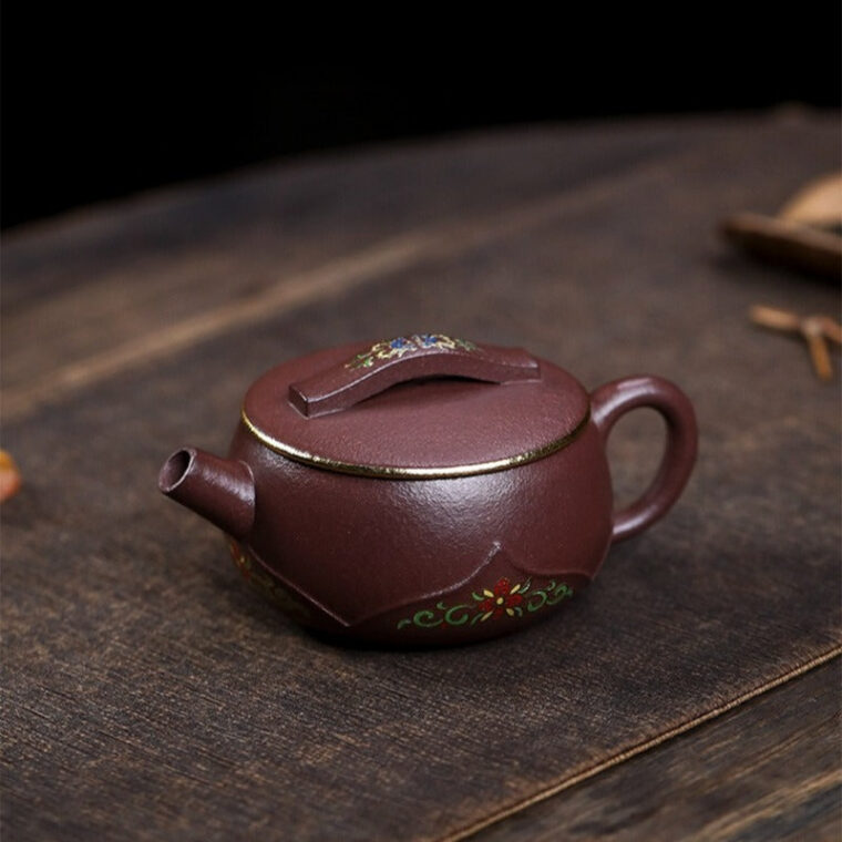 Full Handmade Yixing Zisha Teapot [Bamboo Lotus] (30 Mu Zi Ni – 170ml)