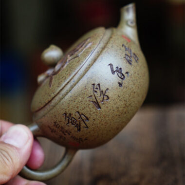 Full Handmade Yixing Zisha Teapot [Shoutau Pot] (Qing Duan Ni Firewood Fired – 150ml)
