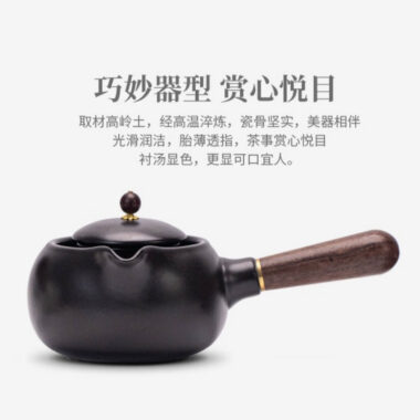Retro Ceramic Direct Fire Teapot [Jing Hong Side Handle Pot] 700ml