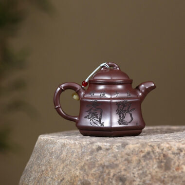 Yixing Zisha Teapot [Sijunzi Zhu Ding] (Shi Hong – 310ml)