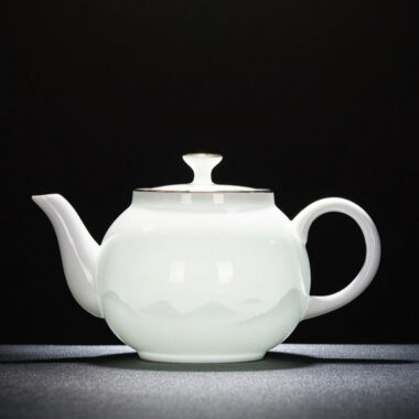 Mutton Fat Ice Jade White Porcelain Tea Gift Set [Mountain]