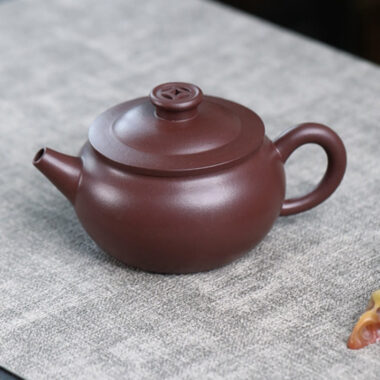 Full Handmade Yixing Zisha Teapot [Rich & Prosperity Pot] (Zi Ni – 180ml)