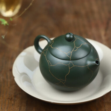 Full Handmade Yixing Zisha Teapot [Bing Wen Wendan Pot] (Minguo Lu Ni- 210ml)