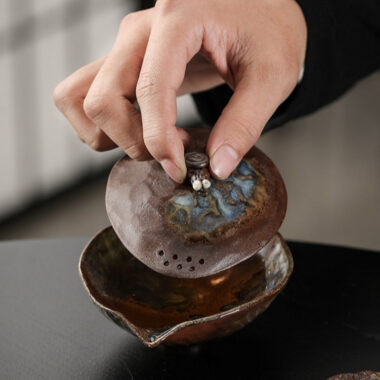 Kiln Change Firewood Firing [Yan Kuang] Hand-Grab Pot / Tea Tray Set