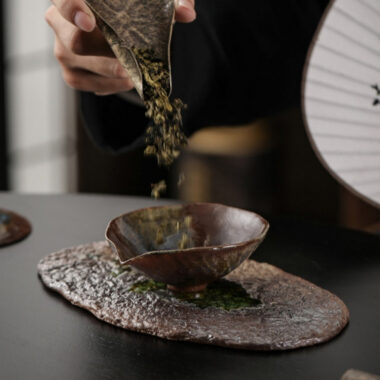 Kiln Change Firewood Firing [Yan Kuang] Hand-Grab Pot / Tea Tray Set