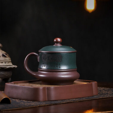 Master Handmade Yixing Zisha Tea Mug [Baxian Cheng Rui] (Jinsha Zi Ni – 480ml)