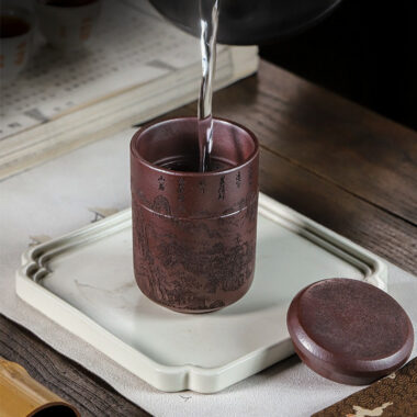 Master Handmade Yixing Zisha Travel Tea Cup [Xian Ju] (Zi Ni – 150ml)