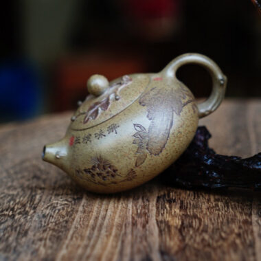 Full Handmade Yixing Zisha Teapot [Bian Xishi Pot] (Qing Duan Ni Firewood Fired – 160ml)