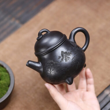 Yixing Zisha Teapot [Sanzu Ruding] (Shi Huang – 310ml)