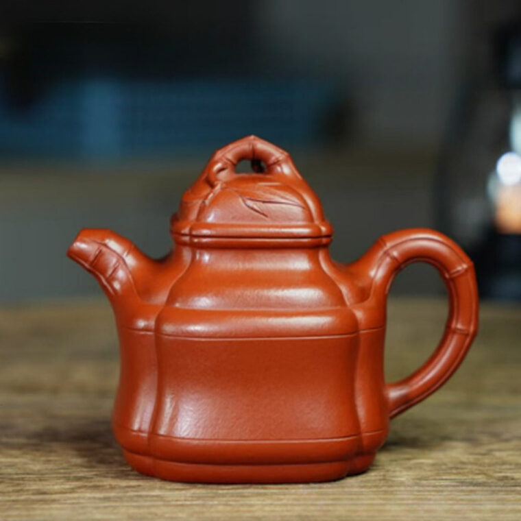 Full Handmade Yixing Zisha Teapot [Bamboo Pot] (Zhu Ni – 150ml)