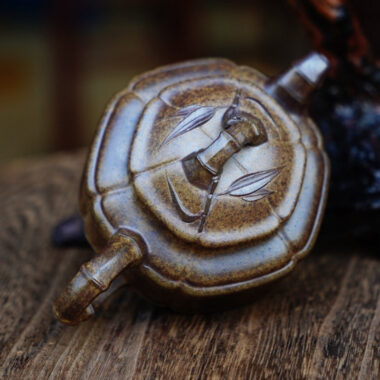 Full Handmade Yixing Zisha Teapot [Liufang Zhu Gu Pot] (Qing Duan Ni Firewood Fired – 200ml)